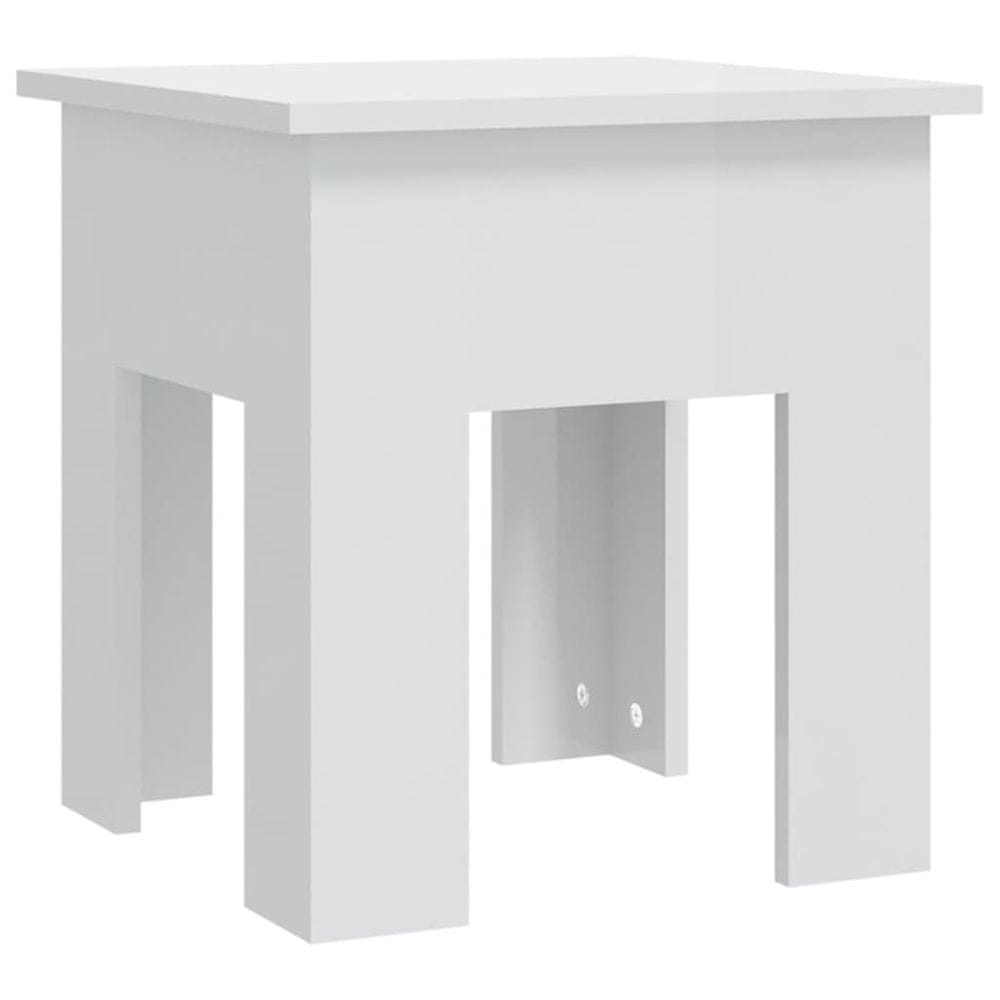Vidaxl Konferenčný stolík lesklý biely 40x40x42 cm drevotrieska